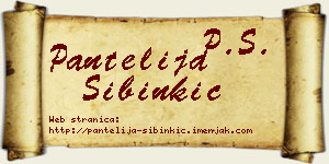 Pantelija Sibinkić vizit kartica